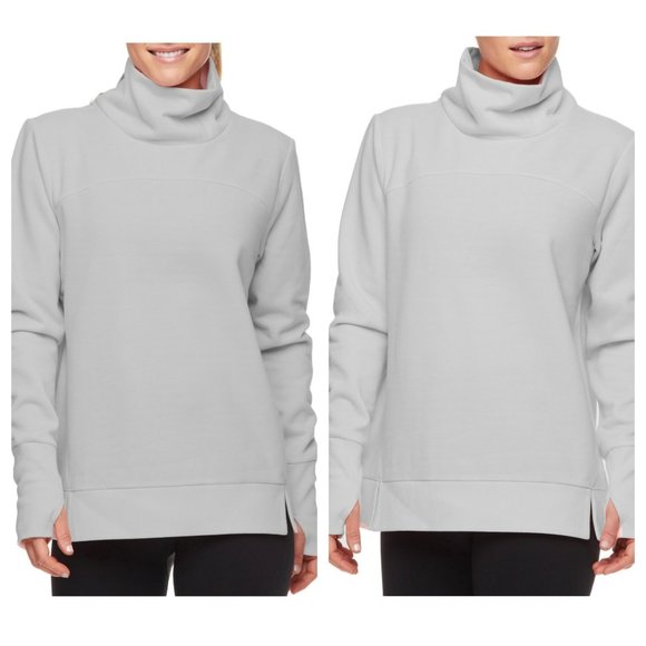 Avia Women's Athleisure Athletic Cowl Neck Soft Herringbone Pullover SZ Large - Picture 1 of 5